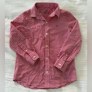 Vineyard Vines Kids Red Gingham Button Down Shirt